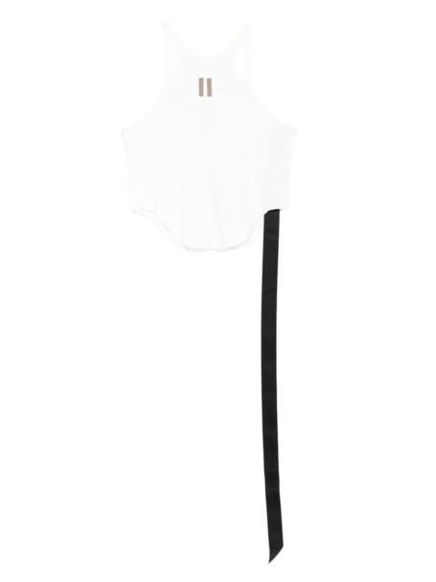 raw-edge ribbon tank top