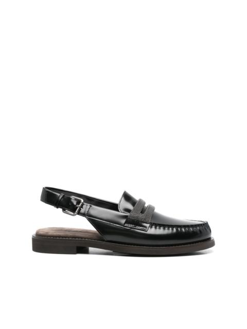 leather slingback loafers