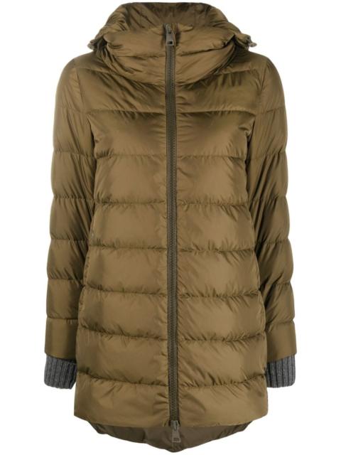 hooded feather-down coat