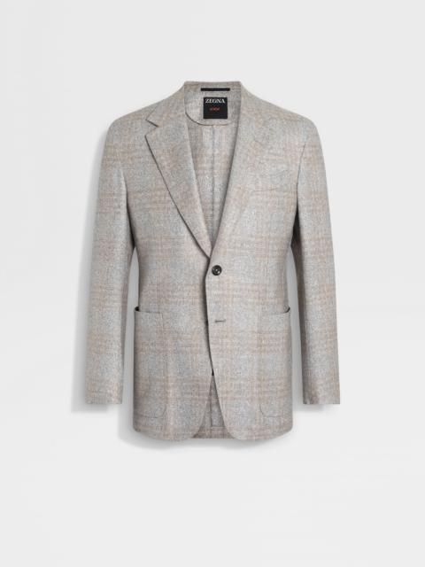 LIGHT GREY AND LIGHT TAUPE SILK AND CASHMERE JACKET