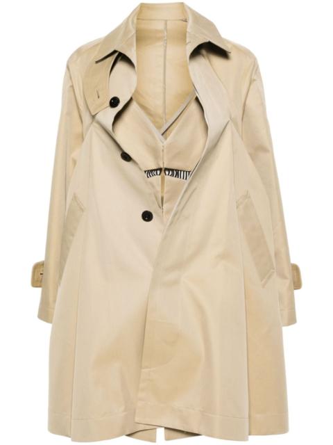 dress-underlayer pleated trench coat