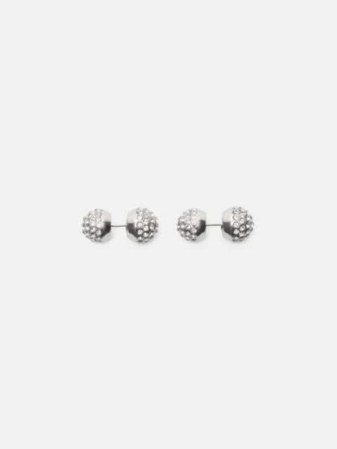 Crystal Stud Earrings - Semi matt silver/transparent