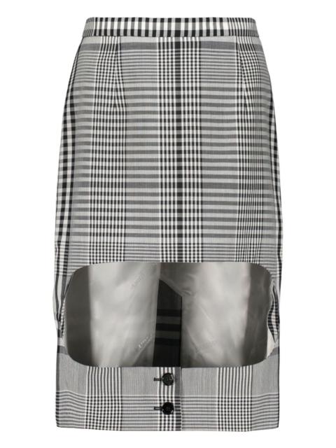 checked midi skirt