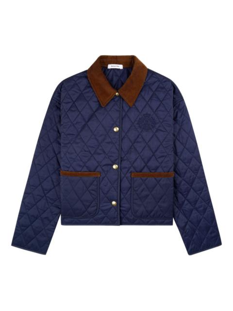 quilted corduroy-collar puffer jacket
