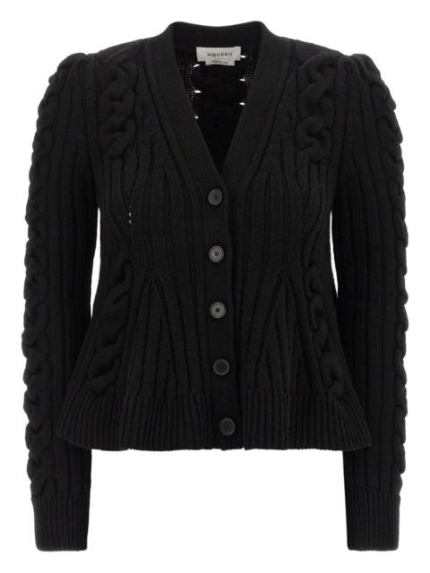 braided-knit cardigan