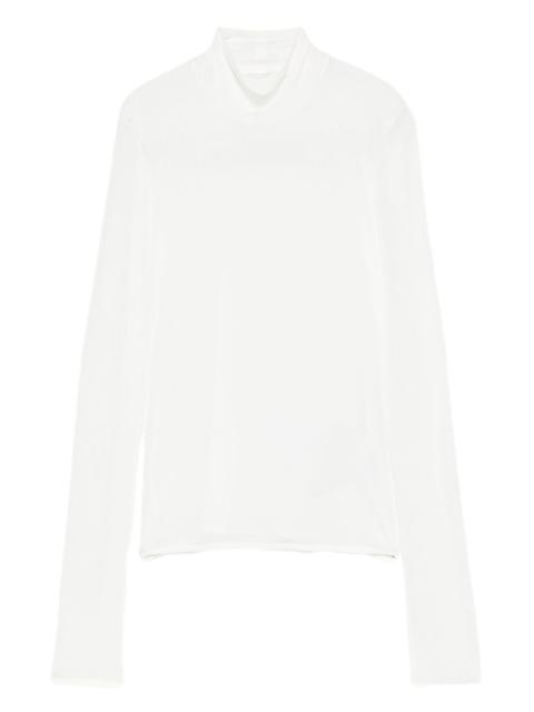 mock-neck long-sleeve top
