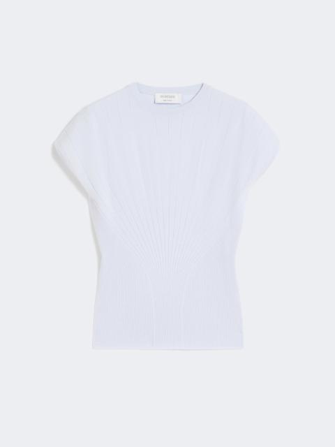 Rib-knit viscose sweater - LIGHT BLUE