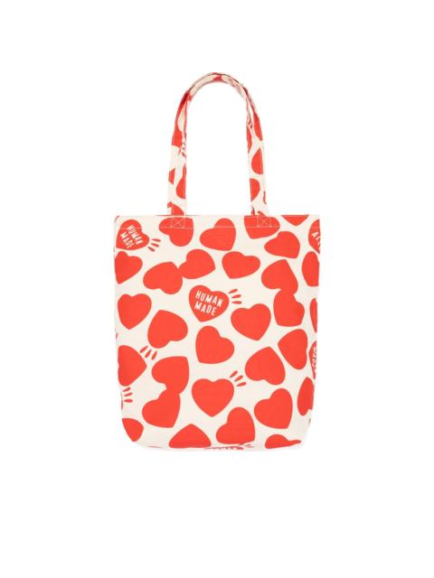 heart-print reversible tote bag