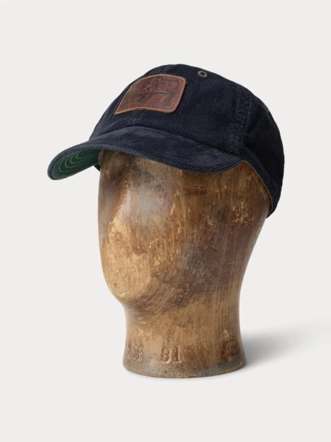 Leather-Patch Corduroy Trucker Cap