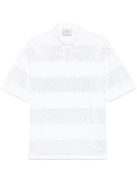 crystal-striped polo shirt