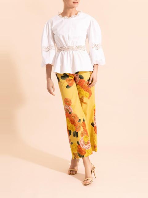Floral Part Wide Leg Trouser