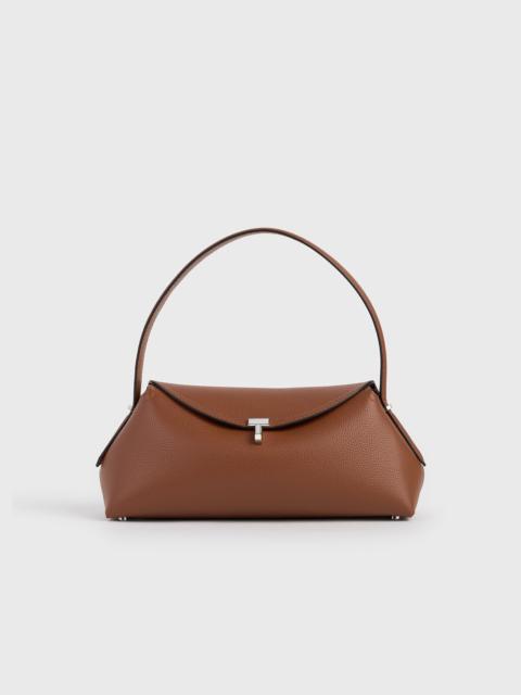 T-lock grained-leather shoulder sienna