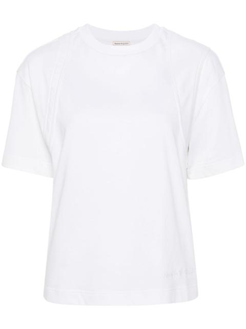 seam-detailed cotton T-shirt