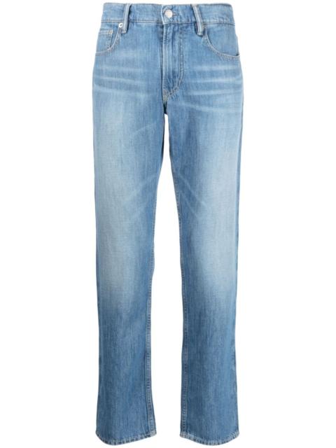 stonewashed straight-leg jeans