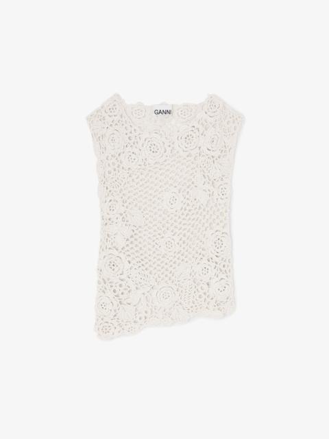 KNIT TOP IN COTTON CROCHET