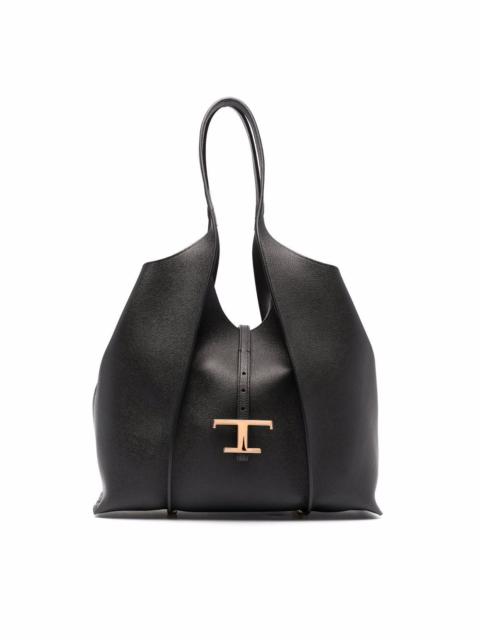 Medium leather shopping bag