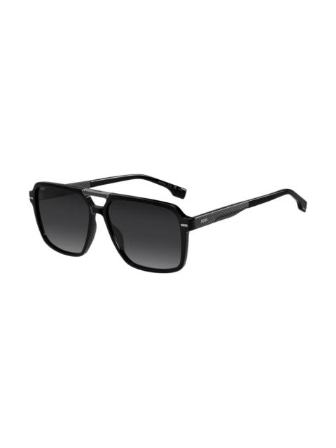 BLACK-ACETATE SUNGLASSES WITH CARBON-FIBER TEMPLES