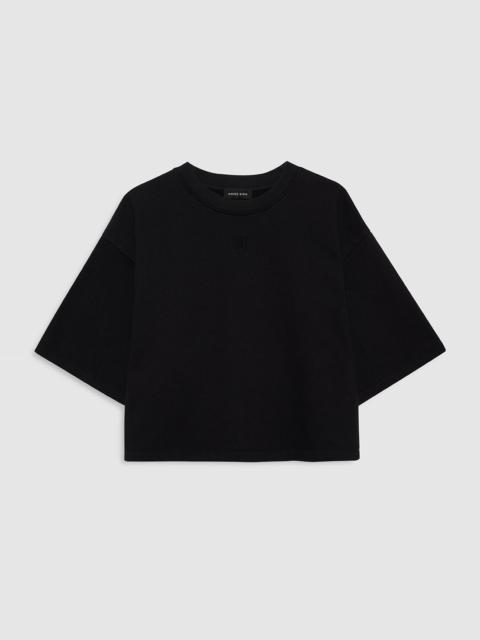 Myers Cropped Tee - Faded Black French Terry