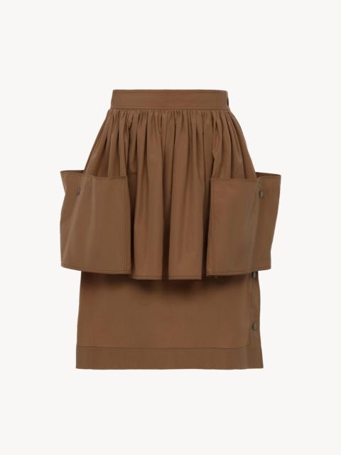 LAYERED KNEE-LENGTH SKIRT IN COTTON POPLIN