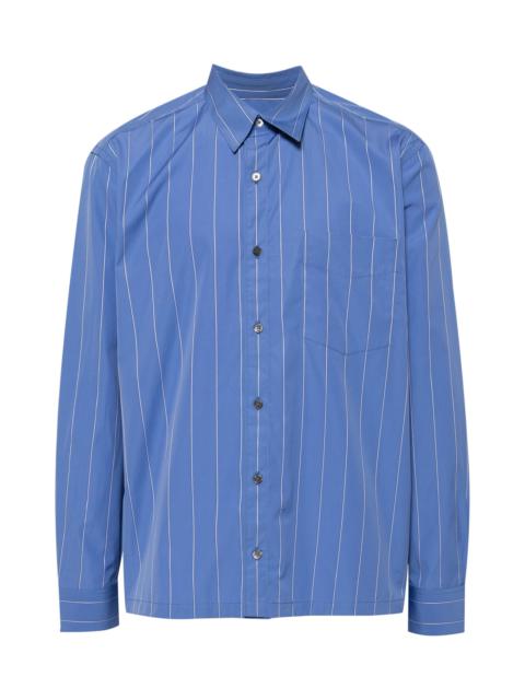 VETICAL-STRIPE PRINT COTTON SHIRT