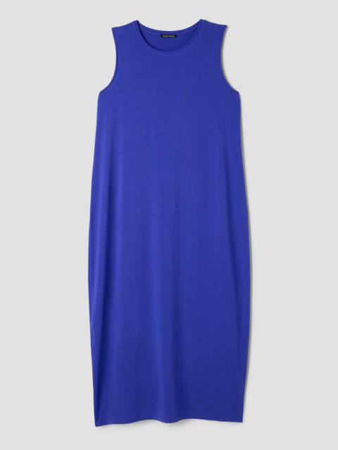 Stretch Jersey Knit Round Neck Dress