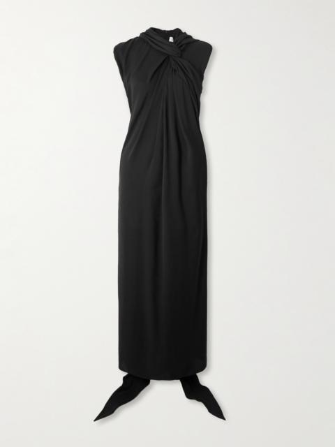 Draped Crepe De Chine Maxi Dress