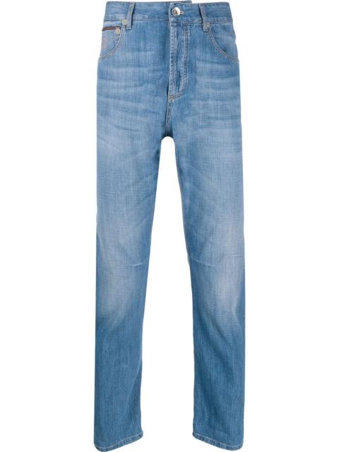mid-rise straight jeans