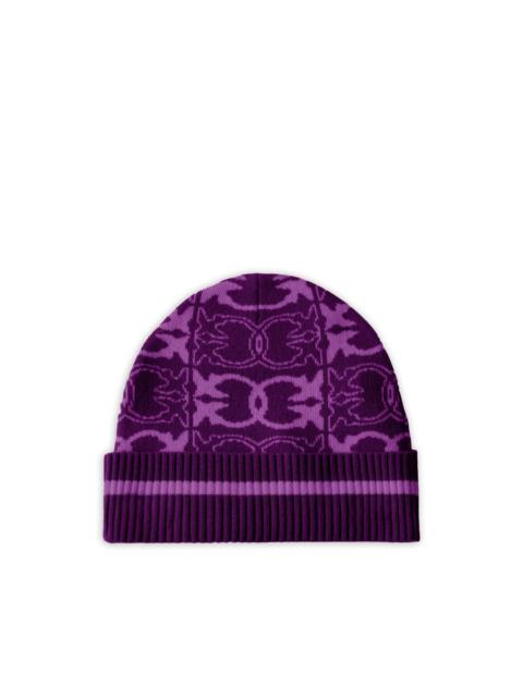 patterned ribbed beanie