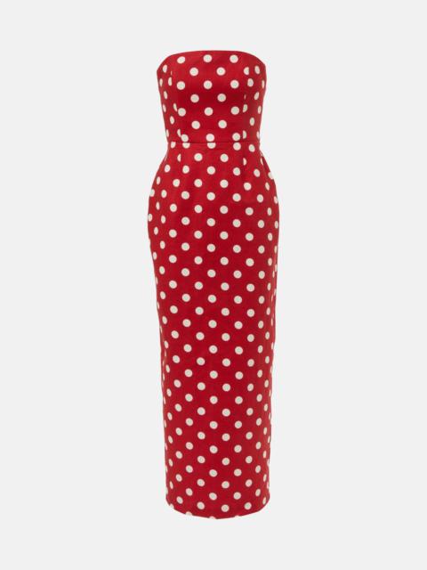 Romeo polka-dot linen maxi dress