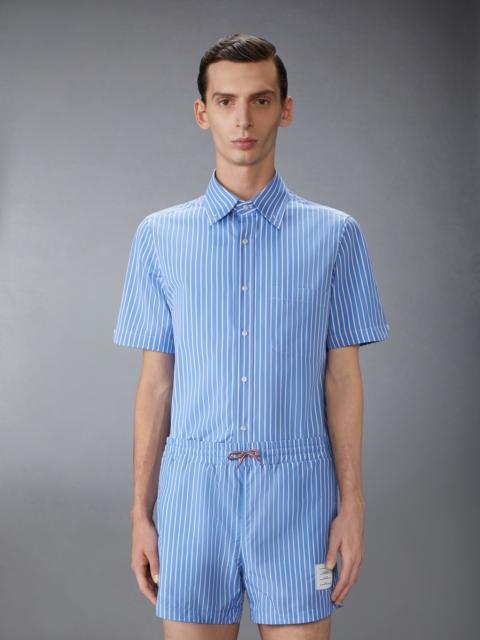 FUNMIX ARMBAND PINSTRIPE POPLIN SHORT SLEEVE SHIRT