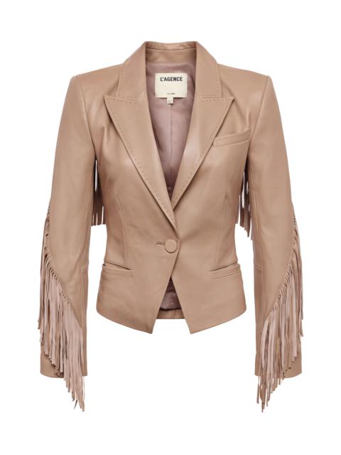 Vashti Fringed Leather Blazer