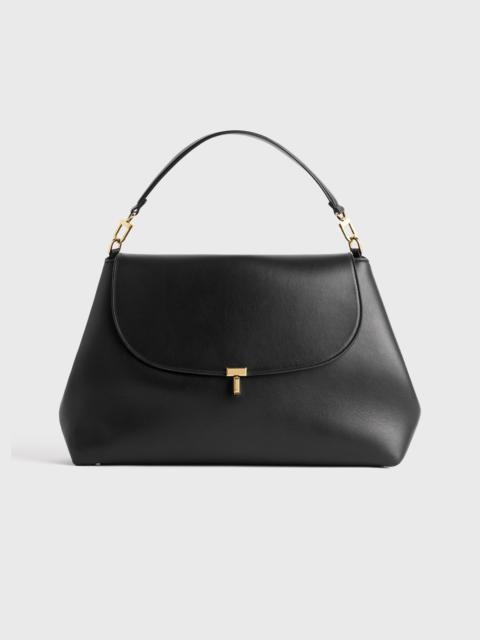 T-lock leather satchel black
