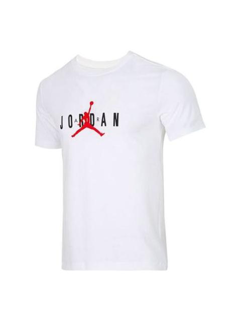 Air Jordan Alphabet Flying Man Logo Printing Round Neck Casual Short Sleeve White DM1463-100