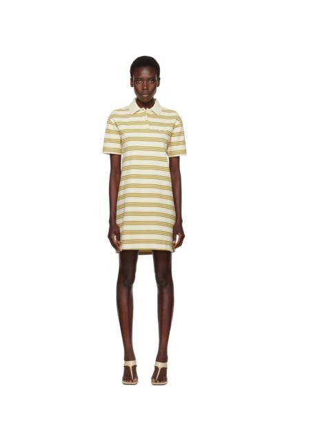 Yellow Striped Cotton Polo Minidress