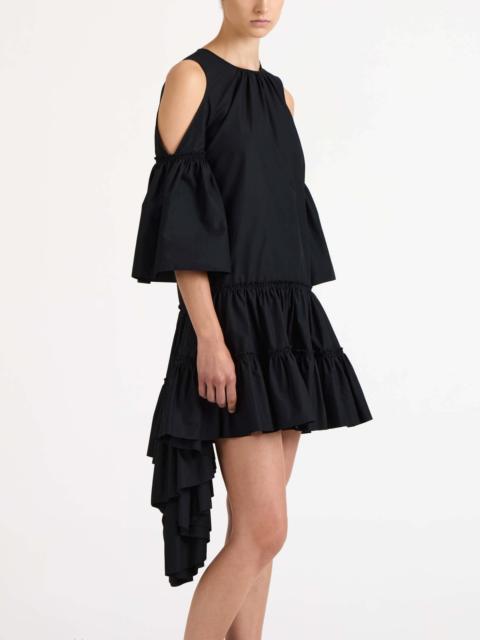 WOMENS RUFFLE DRESS IN BLACK