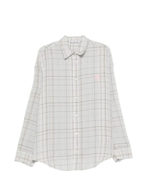 checked embroidered shirt