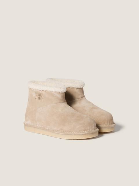 Suede and shearling booties