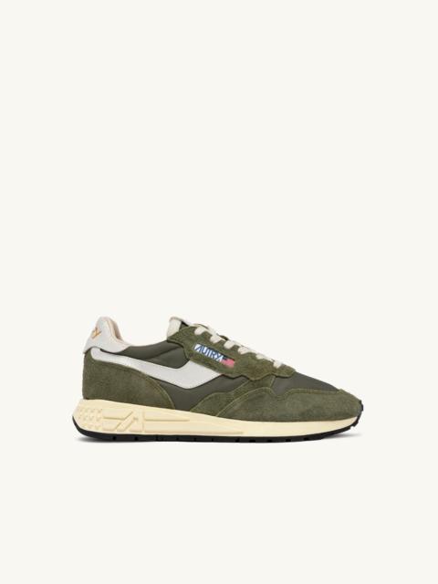 REELWIND LOW SNEAKERS IN WHITE AND SAGE NYLON AND SUEDE