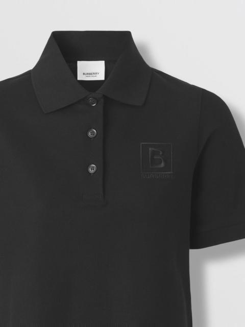 Letter Graphic Cotton Piqué Polo Shirt