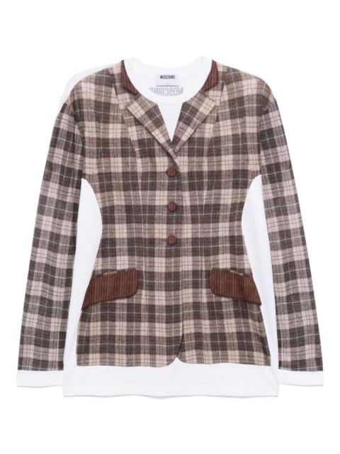 checked cotton T-shirt