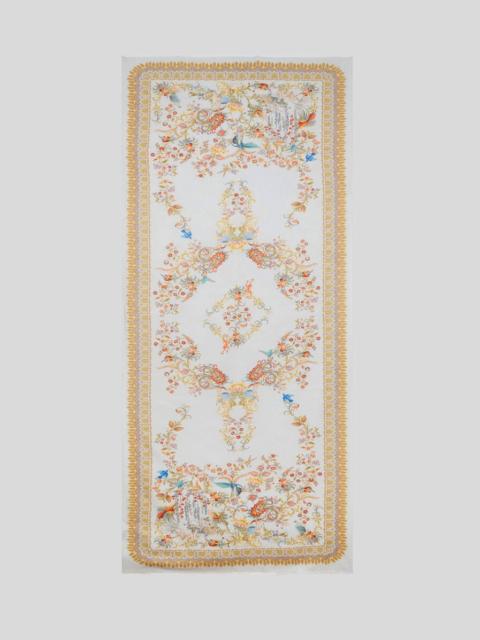 COTTON-BLEND JACQUARD SCARF WITH FLORAL MOTIF