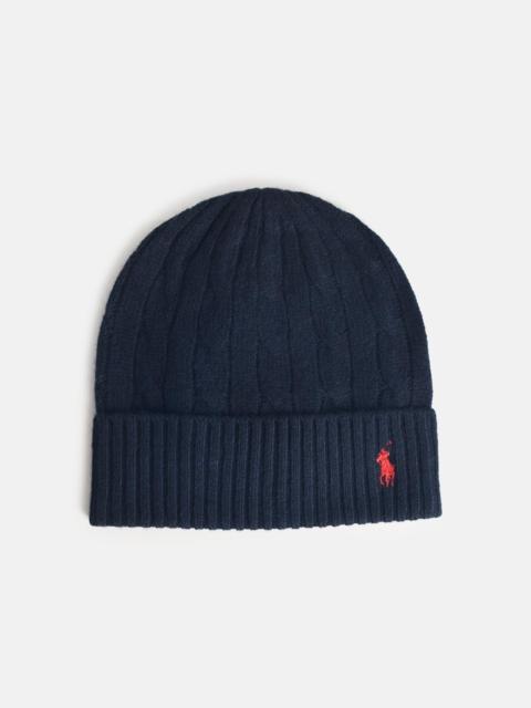 NAVY WOOL BLEND BEANIE