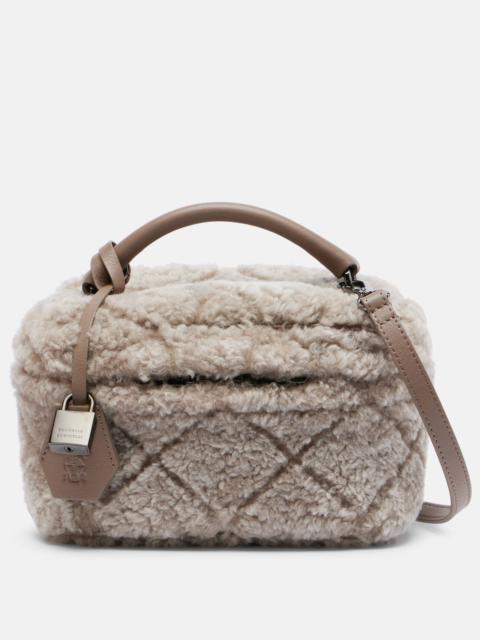 Quilted shearling vanity bag