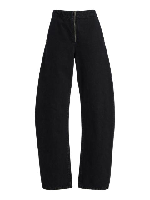The Zip High-Rise Barrel-Leg Jeans black
