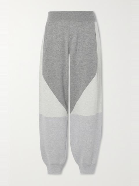 Color-block wool track pants