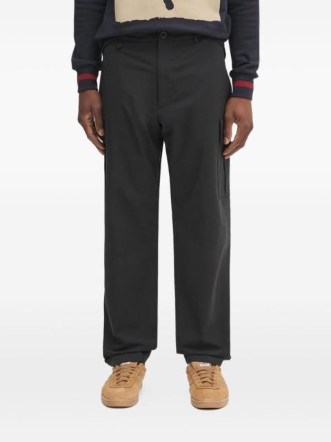 button-fastening straight-leg trousers