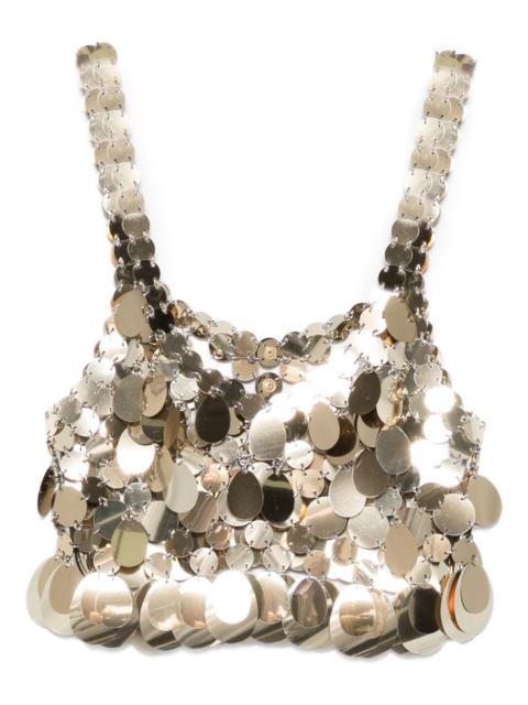 disc-embellished cropped top