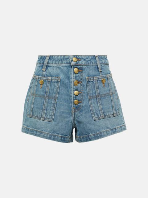 High-rise denim shorts