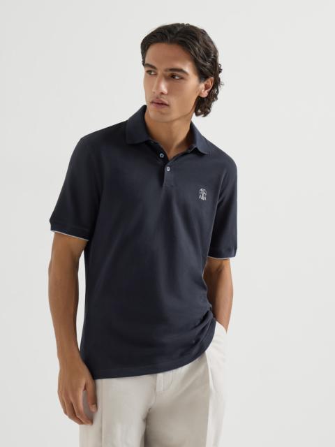 Cotton piqué polo shirt with logo