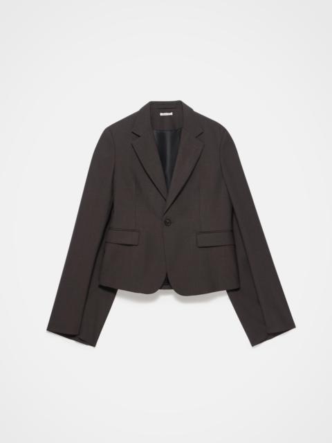 WIDE SLEEVE BLAZER IN CHOCOLATE BROWN